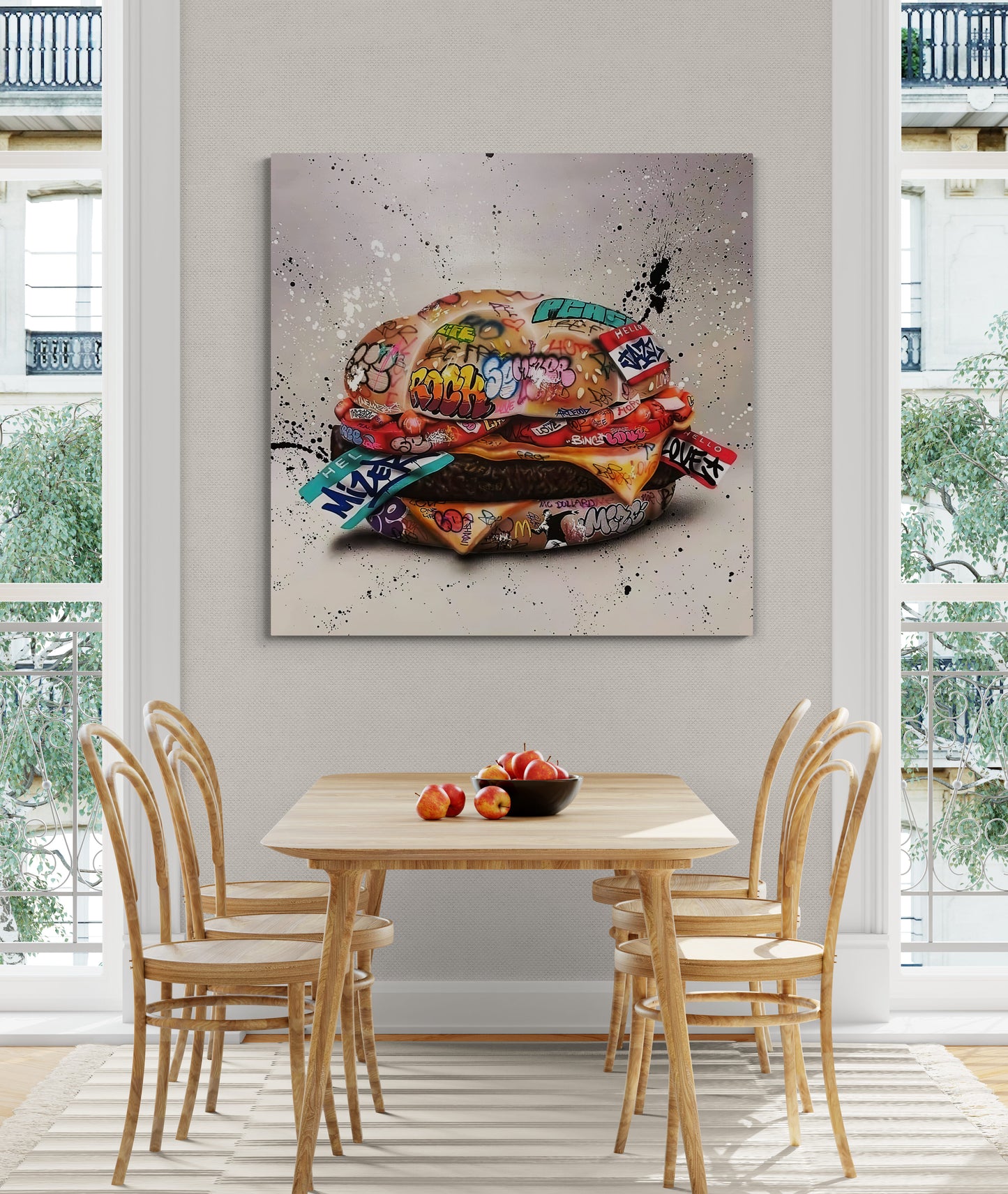 Banksy Hamburger Graffiti Canvas Art