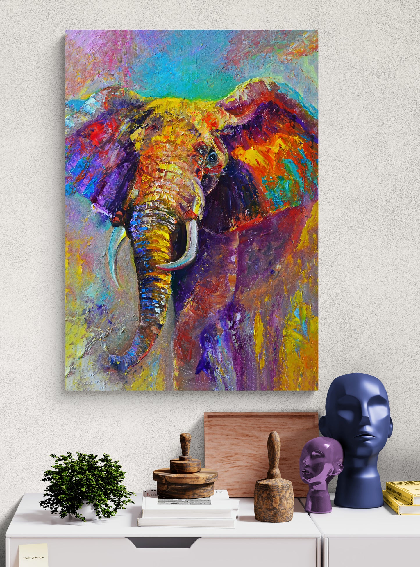 Colorful Elephant Canvas Art