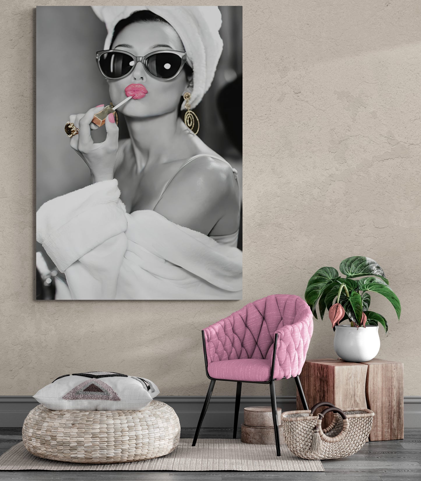 Audrey Hepburn Make Up Canvas Art