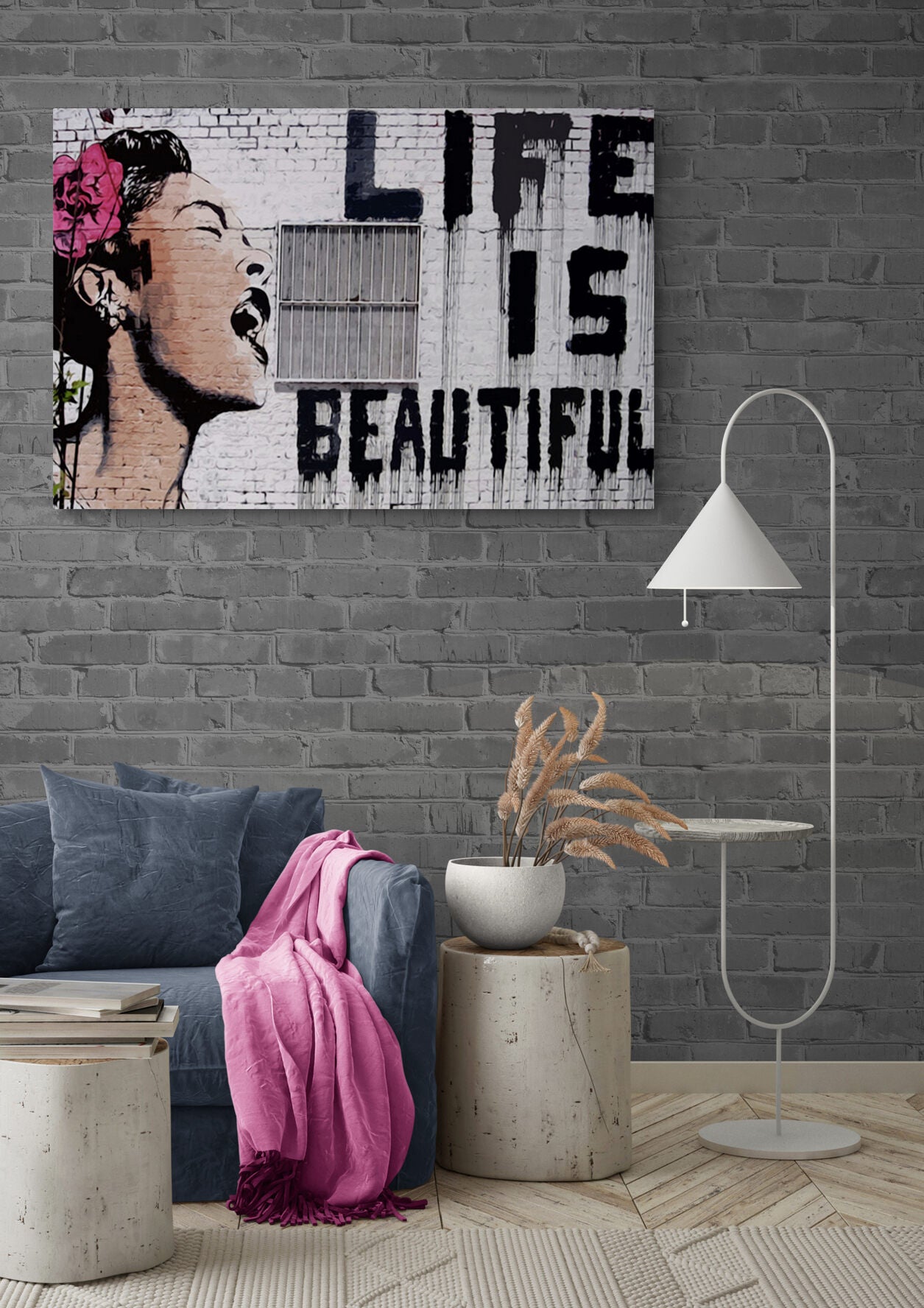 Banksy Life is Beautiful Art Canvas