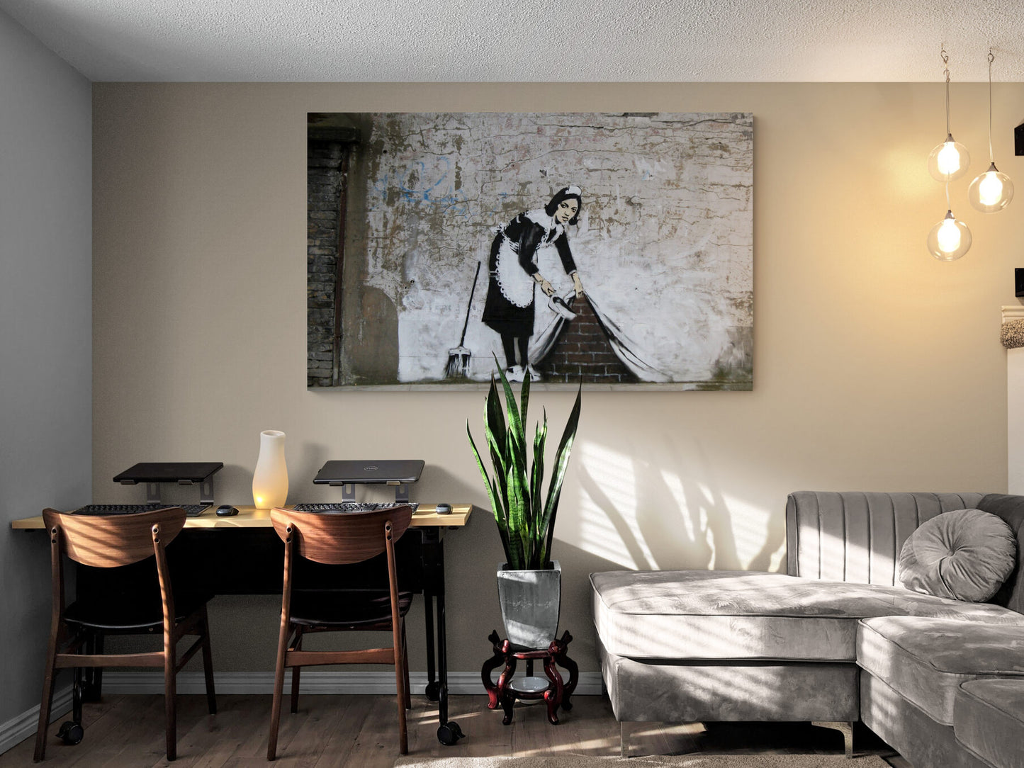 Banksy Maid Girl Art Canvas
