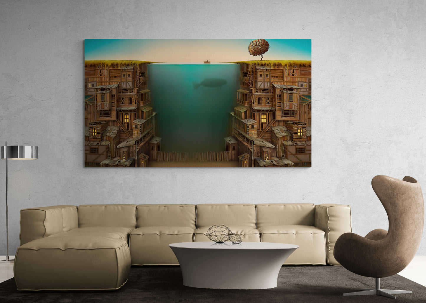 Surreal City Canvas Print Art