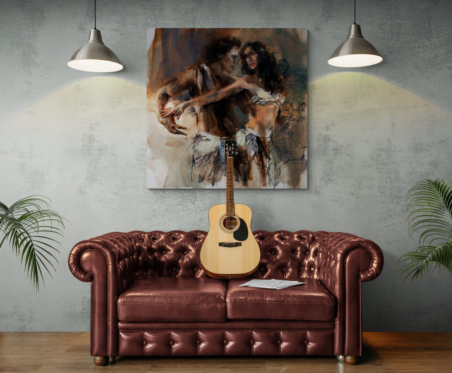 Salsa Dancer Couple Modern Abstract Wall Decor