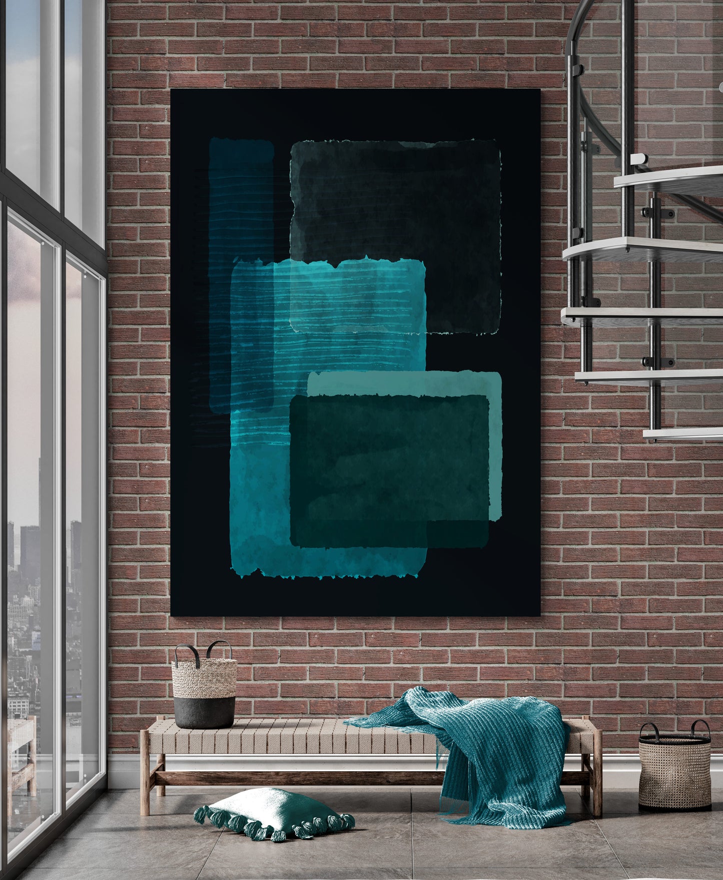 Mark Rothko Black Turquoise Canvas Art