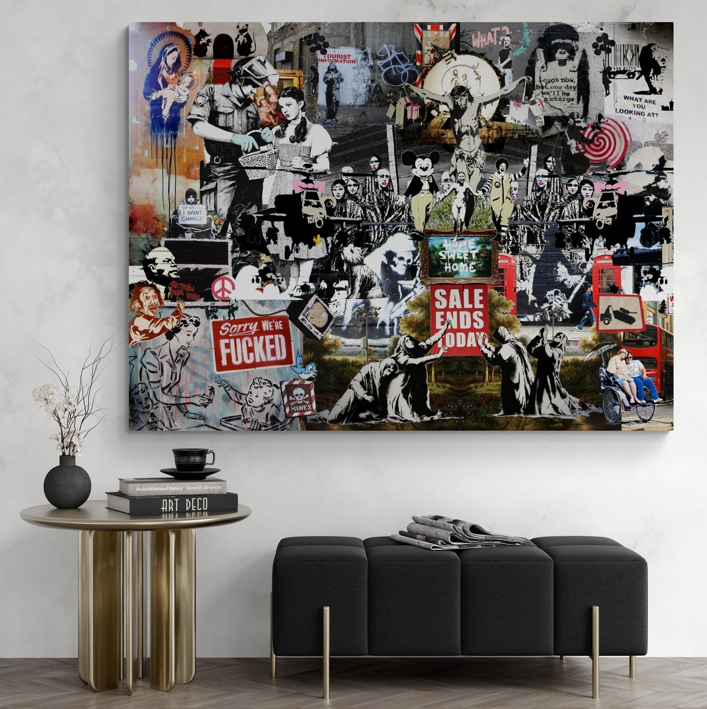 Banksy Collage Art Canvas