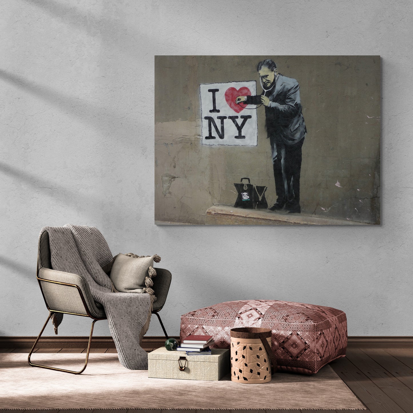 Banksy I love NY Art Canvas