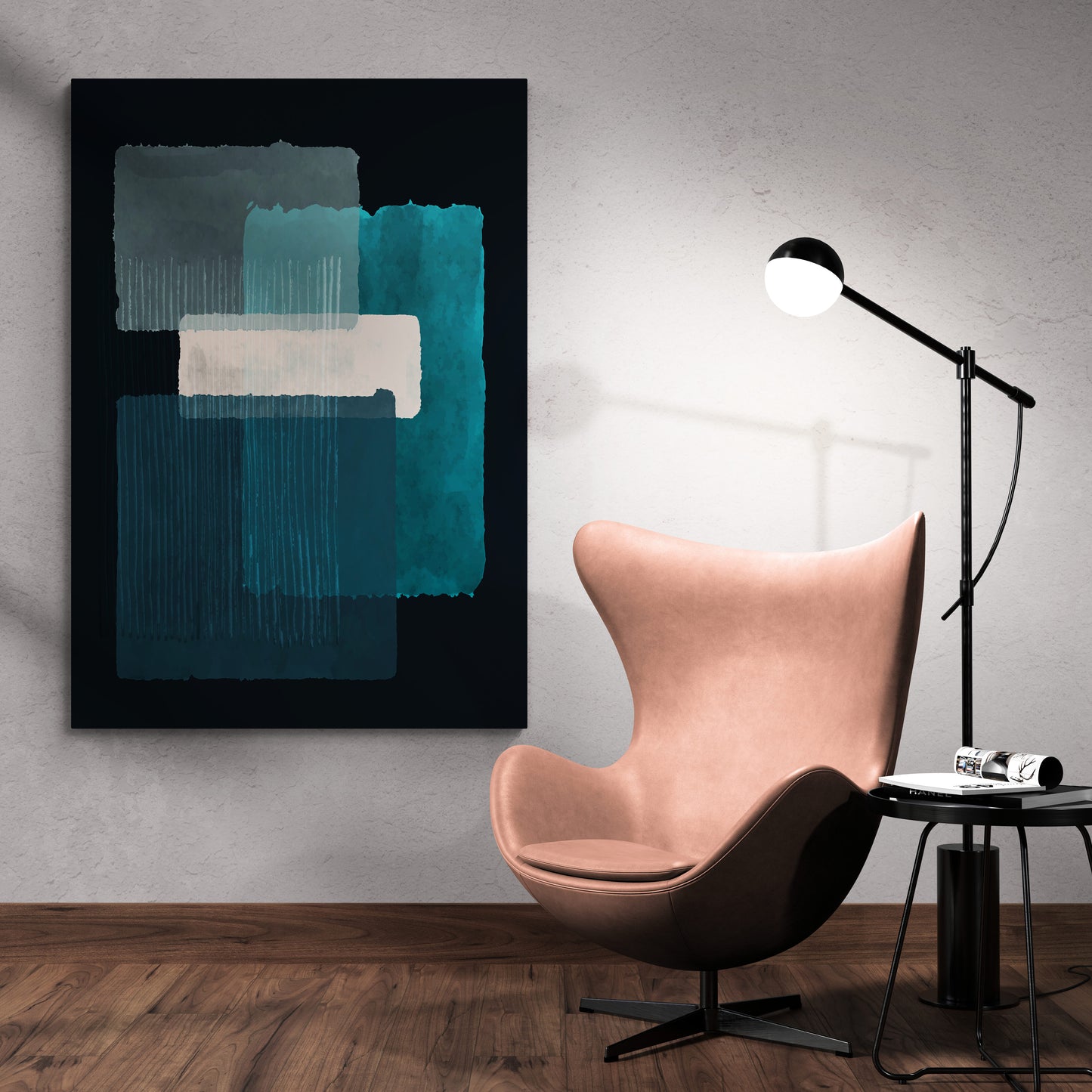 Mark Rothko Turquoise Black White Canvas Art