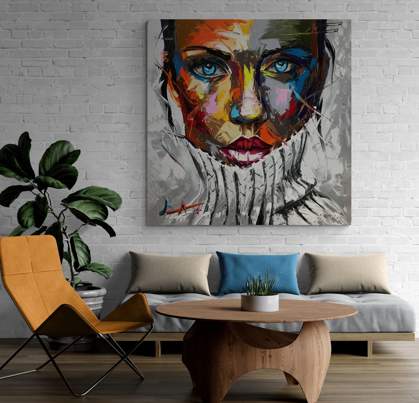 Colorful Girl Abstract Wall Art Canvas