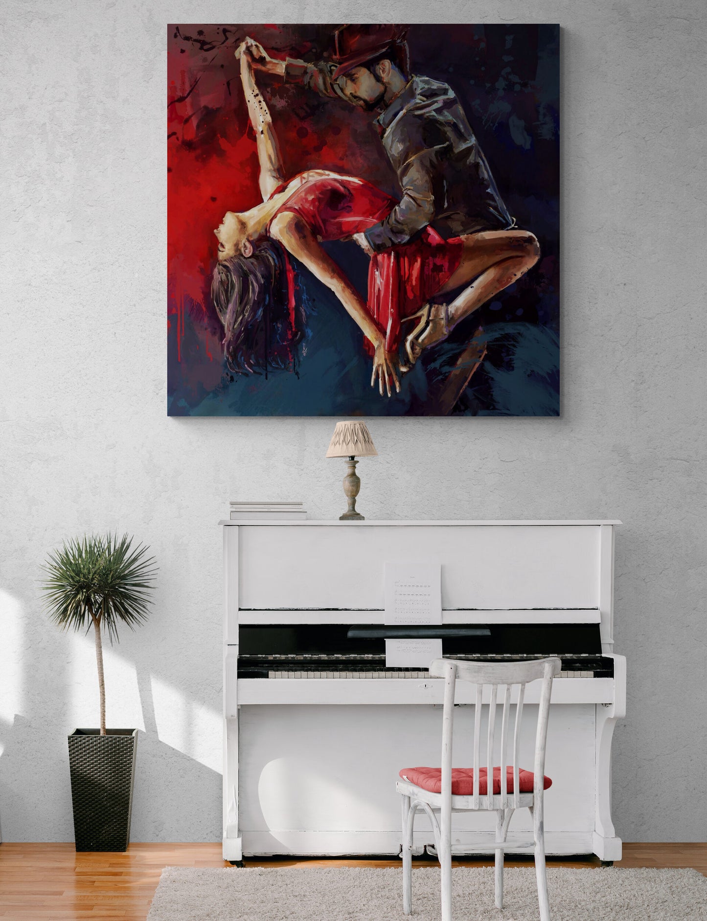 Tango Dancing Painting Canvas Print