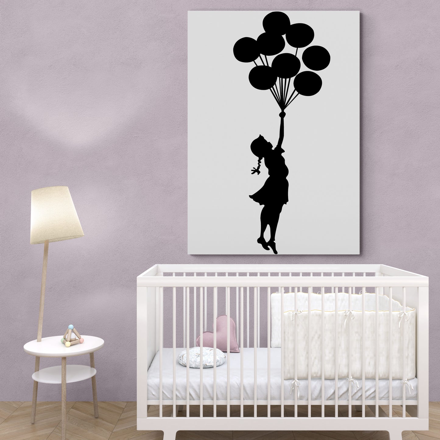 Banksy Street Art Girl With Balloons Black