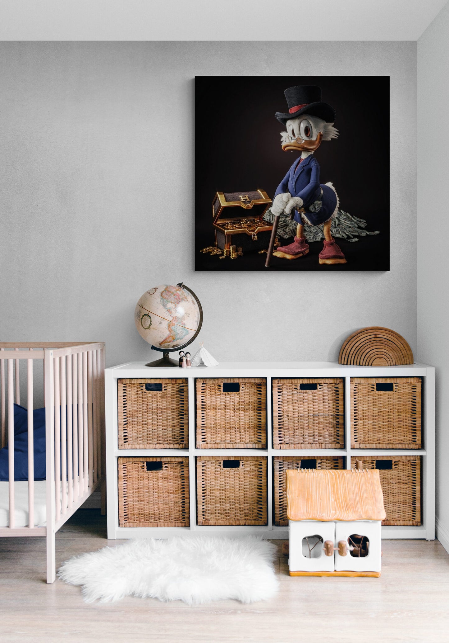 Duck and Dollar Wall Art Canvas
