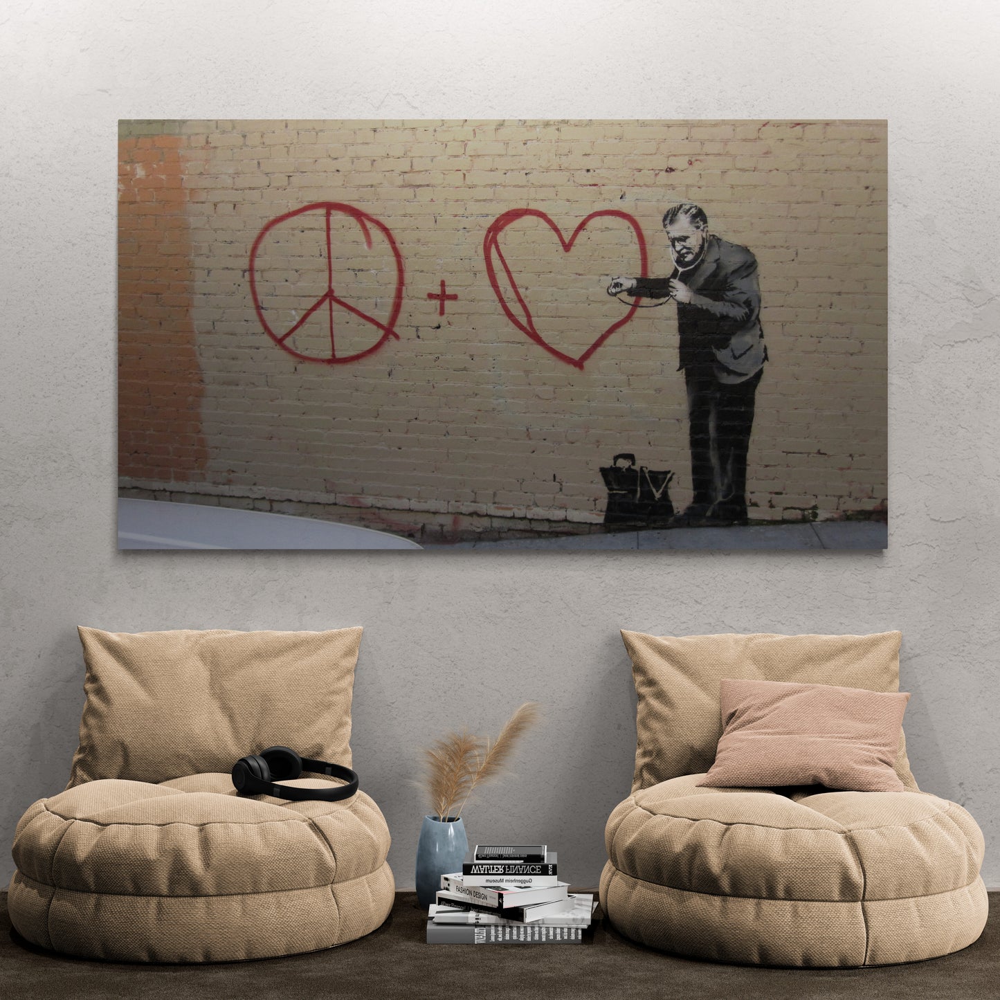 Banksy Peaceful Hearts Doctor Art Canvas