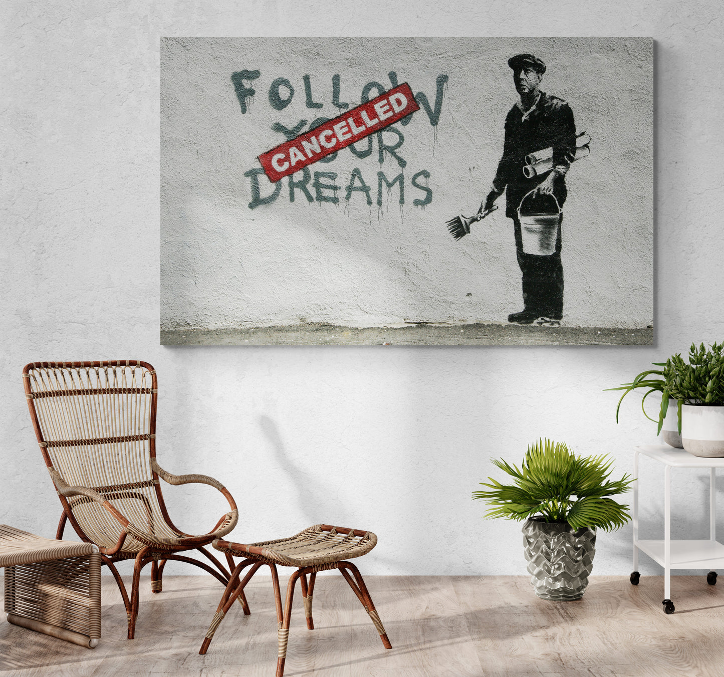 Banksy Follow Your Dreams Cancelled Art Canvas