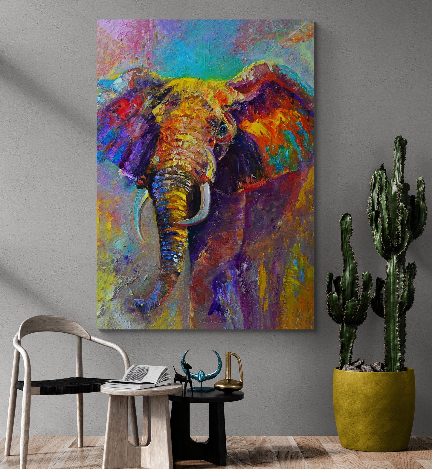 Colorful Elephant Canvas Art