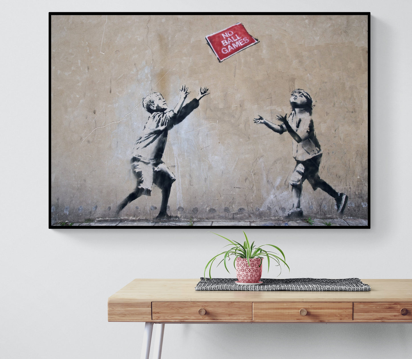 Banksy No Ball Games Art Canvas