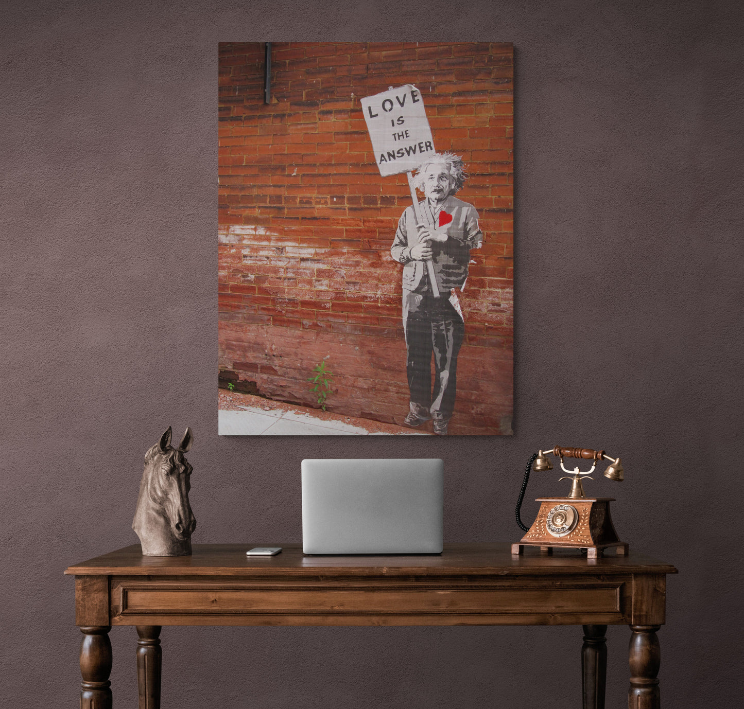 Banksy Einstein Love is the Answer Art Canvas