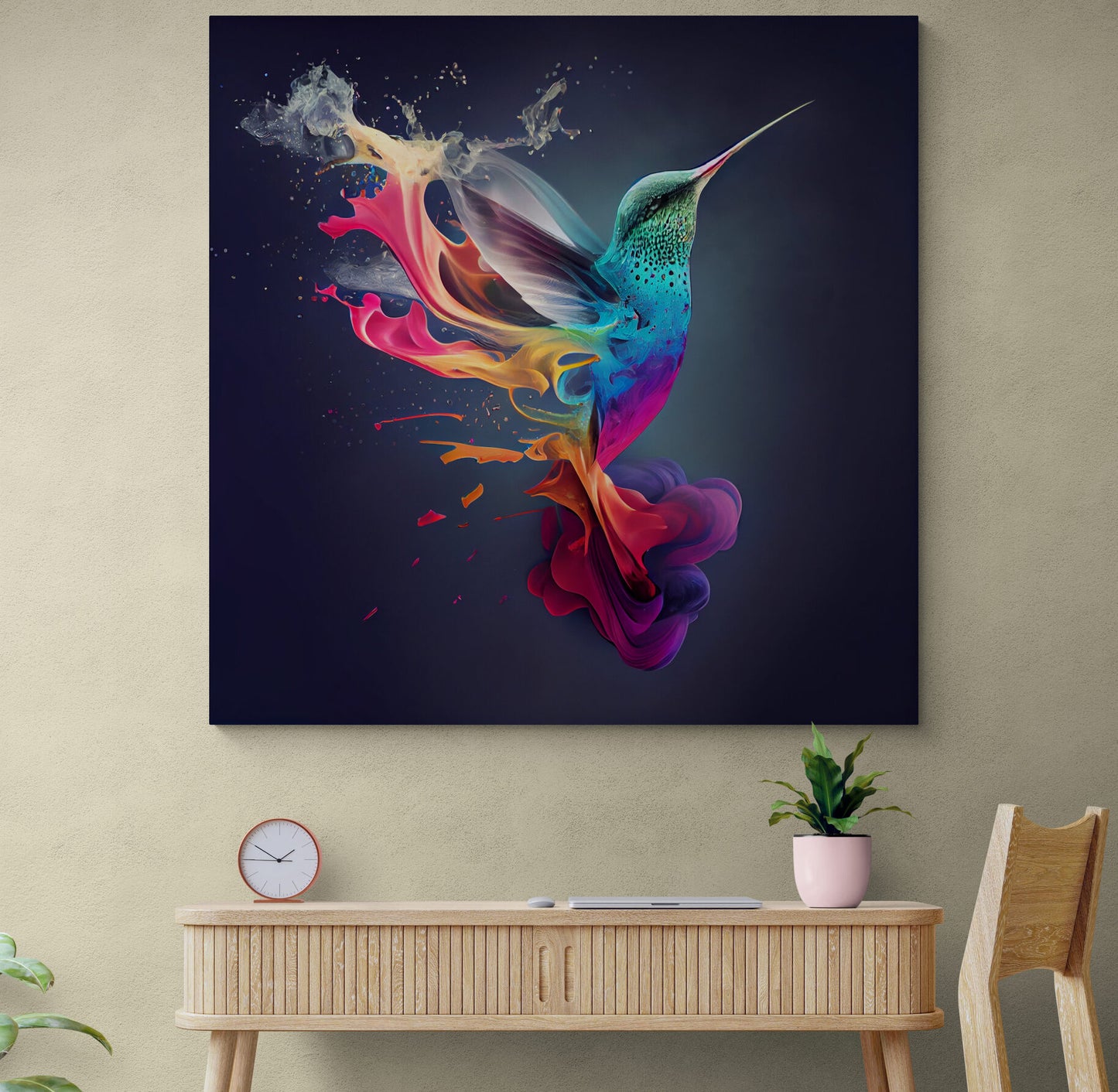 Colorful Hummingbird Canvas Wall Art