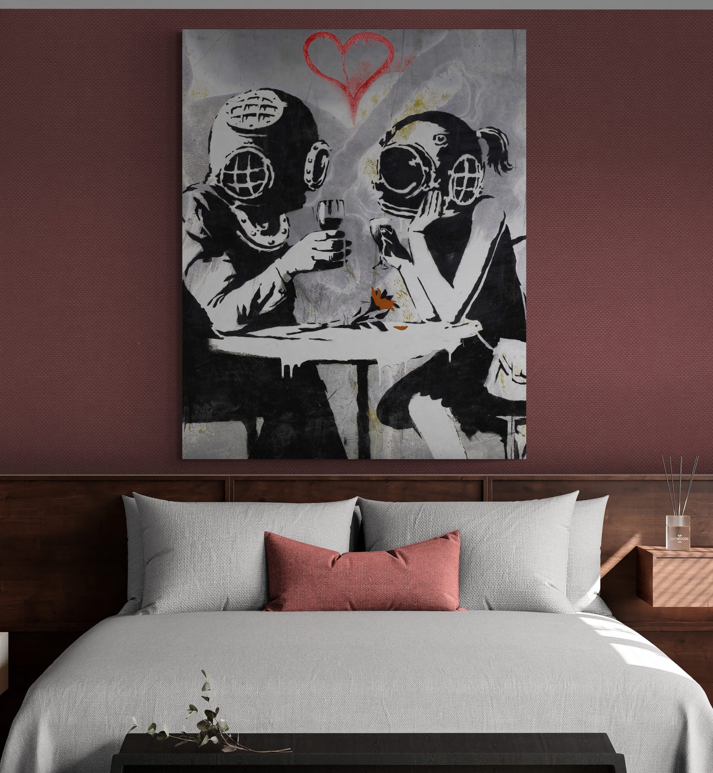 Banksy Think Tank Diver Lovers Art Canvas