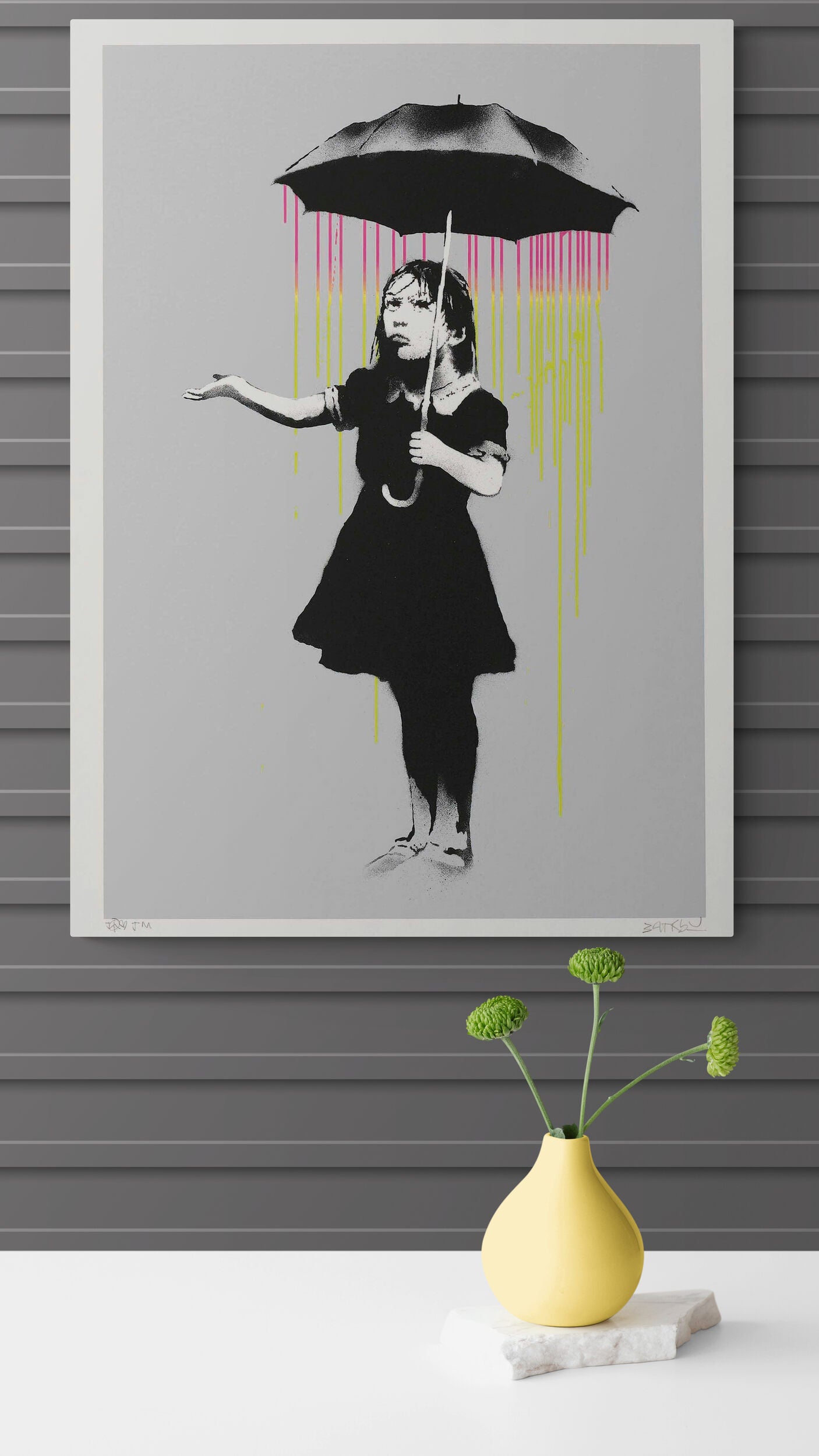 Banksy Girl with Umbrella Art Canvas