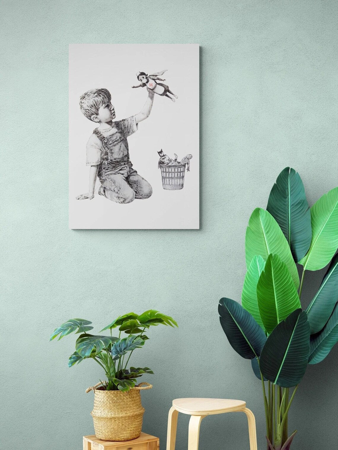 Banksy NHS Superhero Nurse Art Canvas