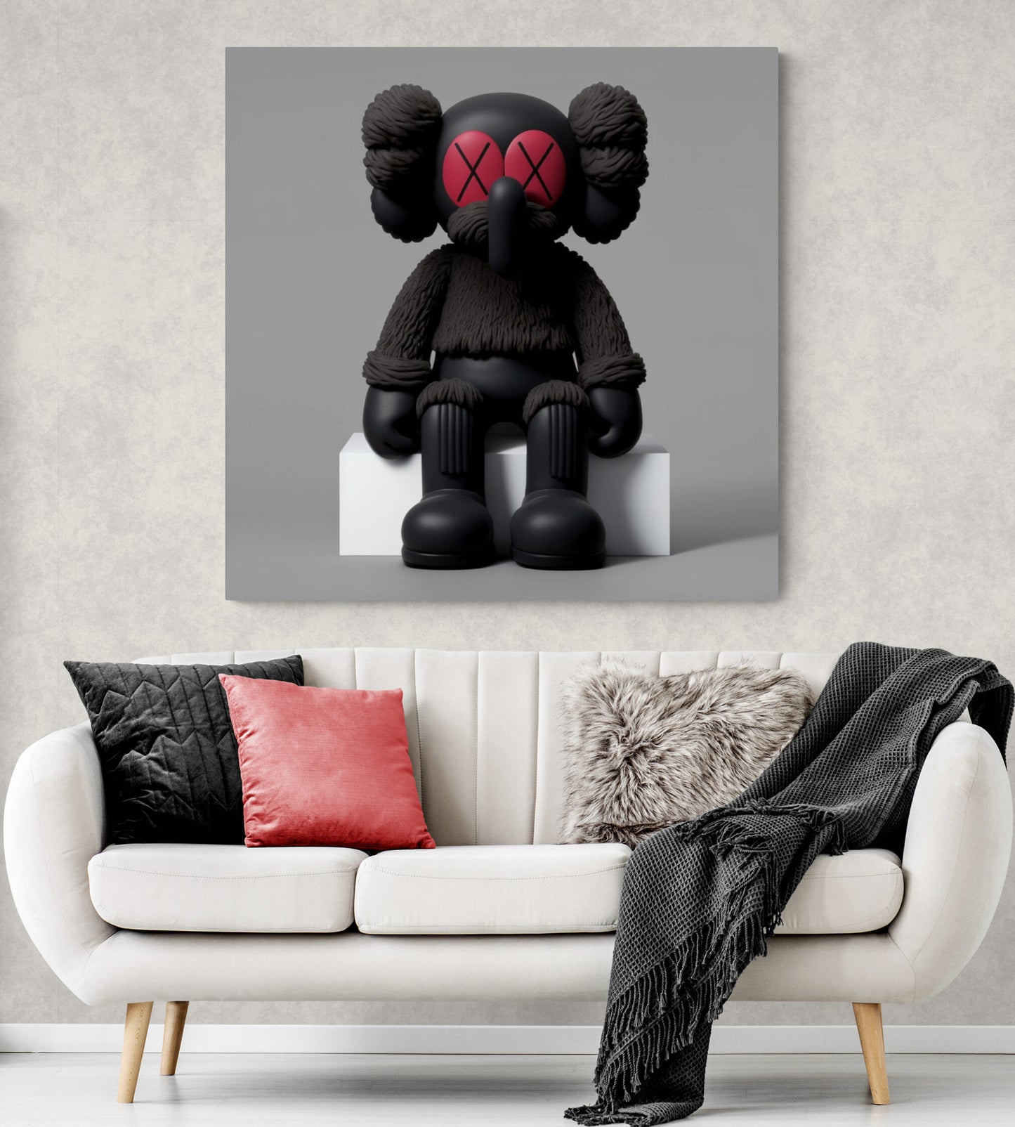 Kaws Hypebeast Sitting on the Box Art Canvas
