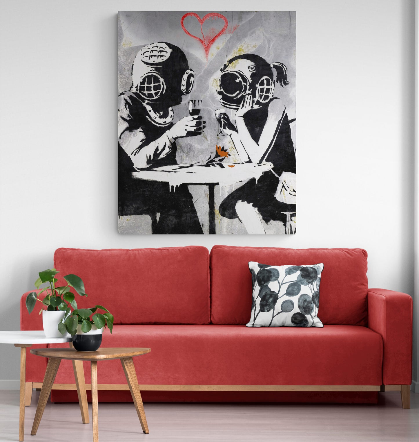 Banksy Think Tank Diver Lovers Art Canvas