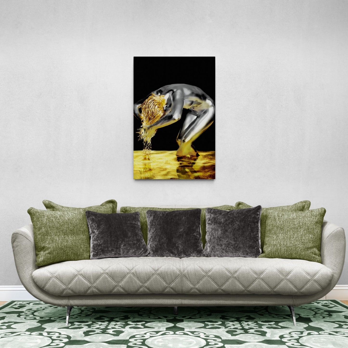 Gold Hair Nude Woman Canvas Wall Art