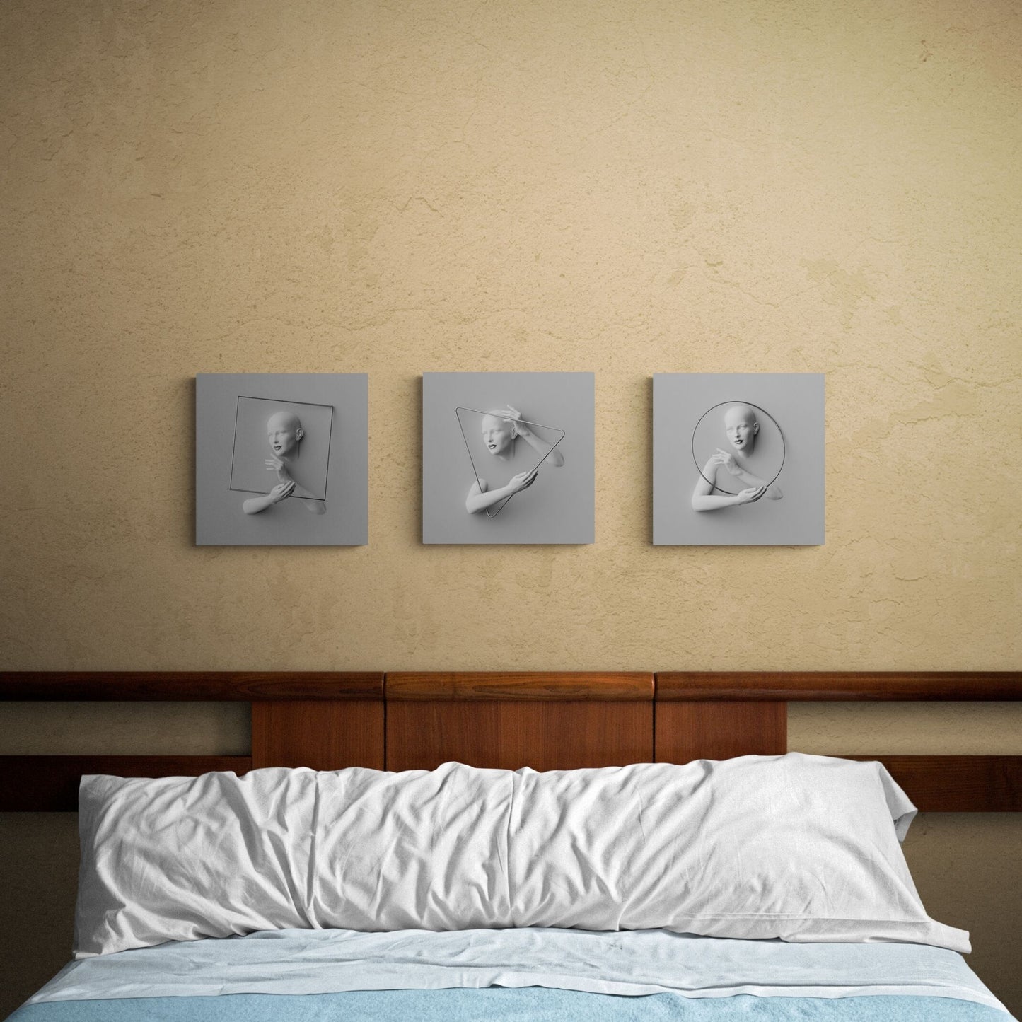 Abstract Geometric Wall Art Set of 3
