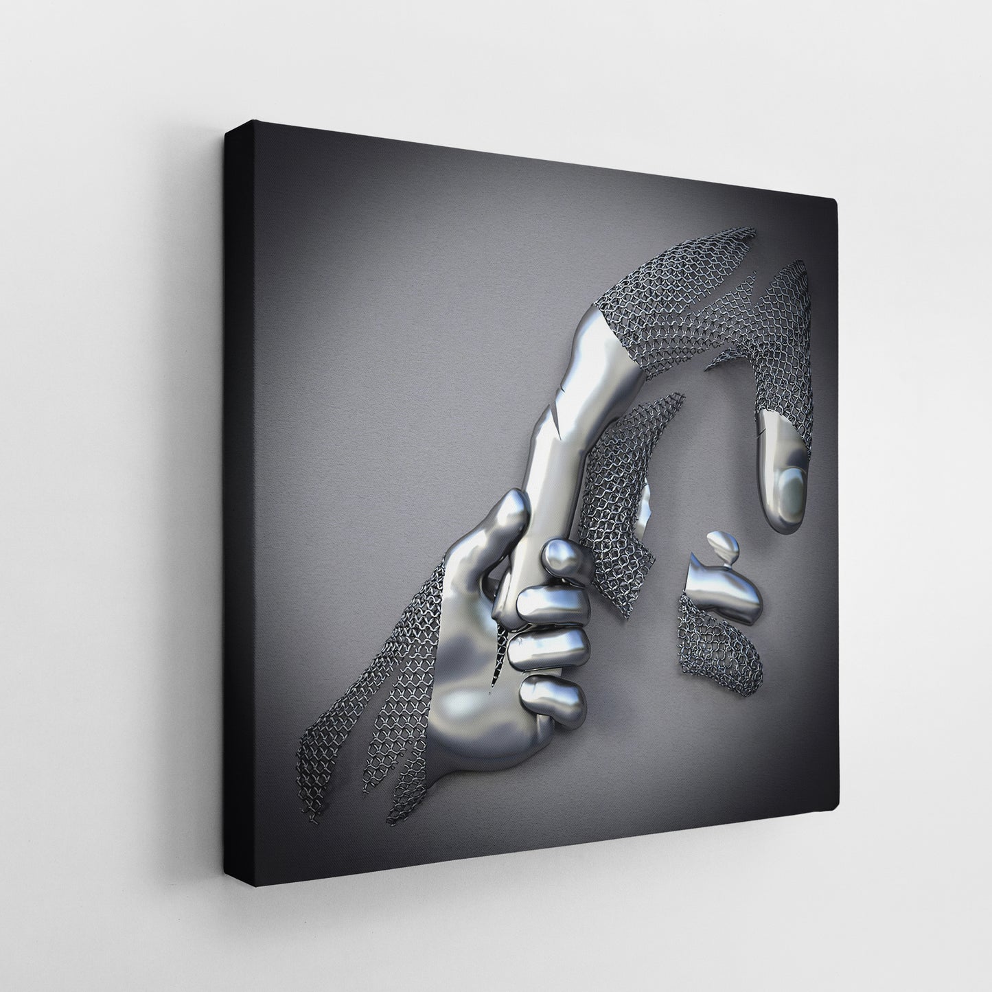 3D Effect Holding Finger Canvas Art