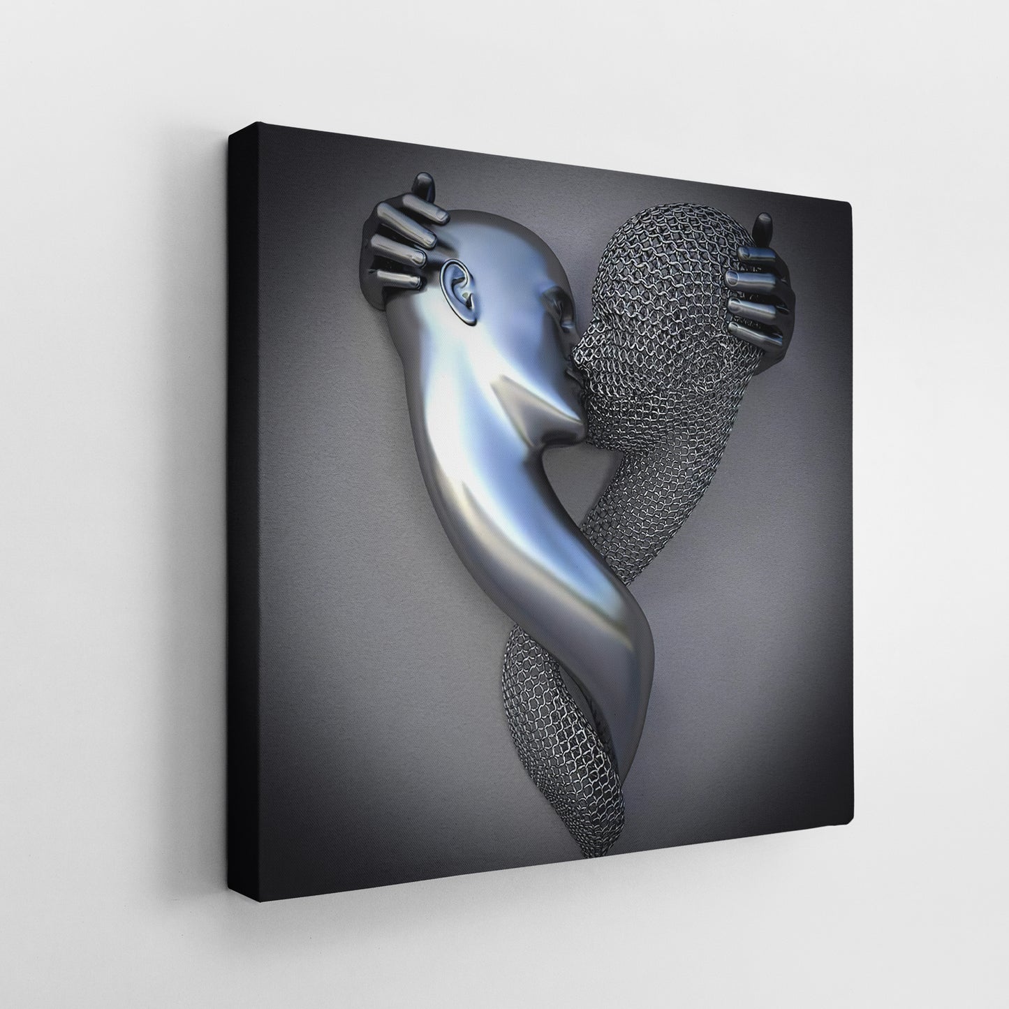 3D Effect Kissing Wall Art