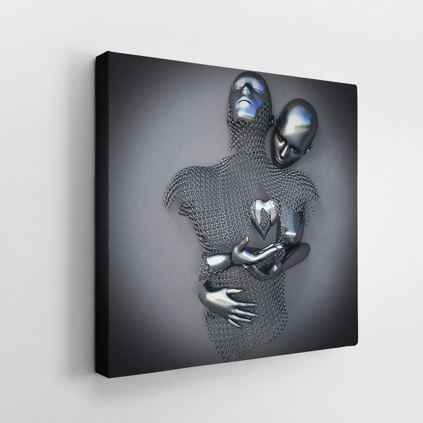 3D Effect Heart of Man Canvas Love Heart Canvas Wall Art