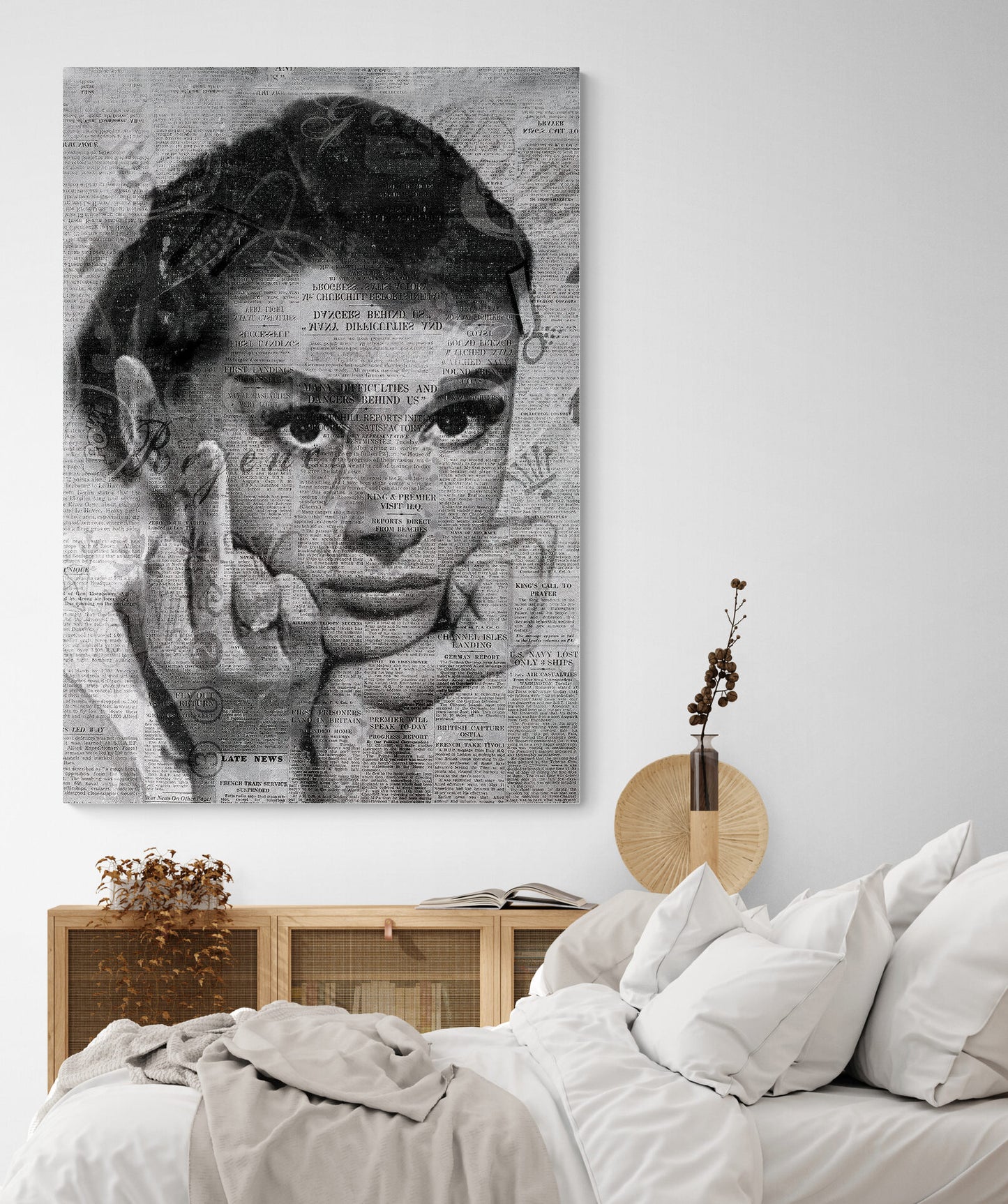 Audrey Hepburn Middle Finger Gesture Canvas Art