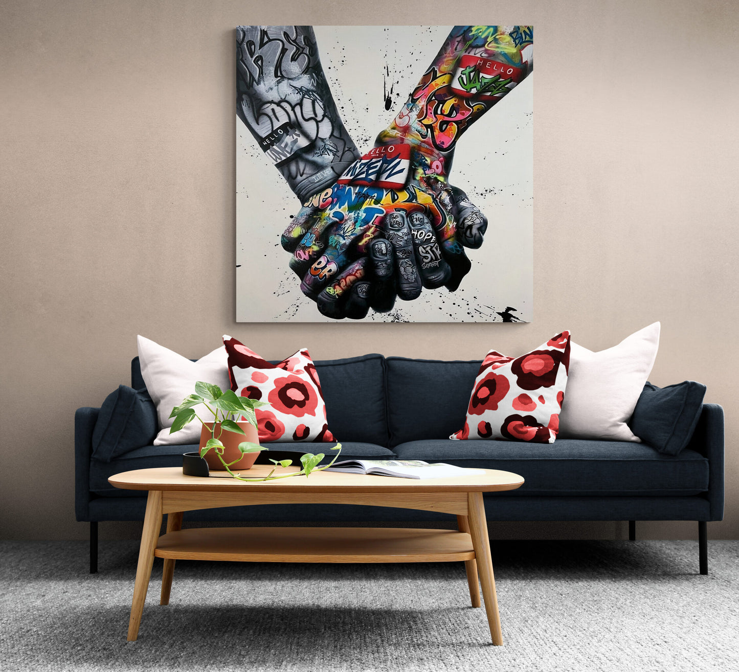 Banksy Unity Hand Street Graffiti Canvas