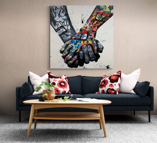 Banksy Unity Hand Street Graffiti Canvas