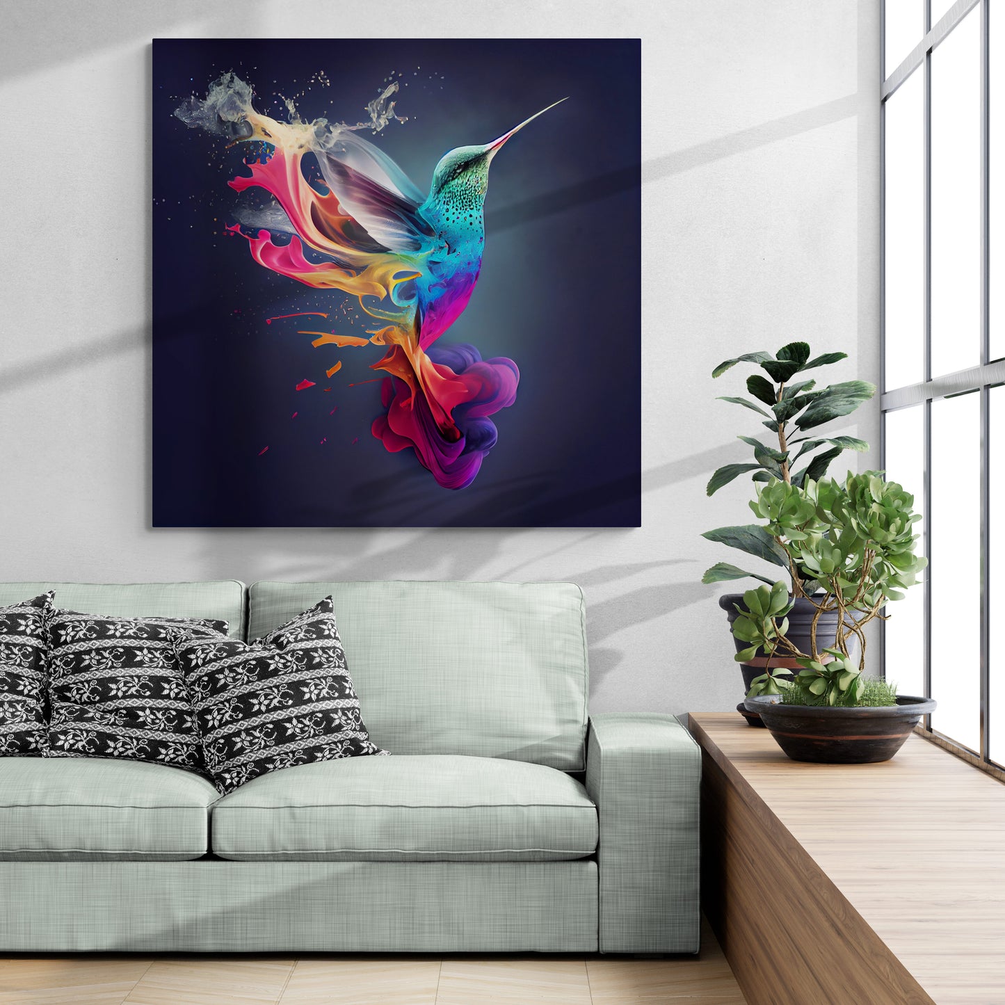 Colorful Hummingbird Canvas Wall Art
