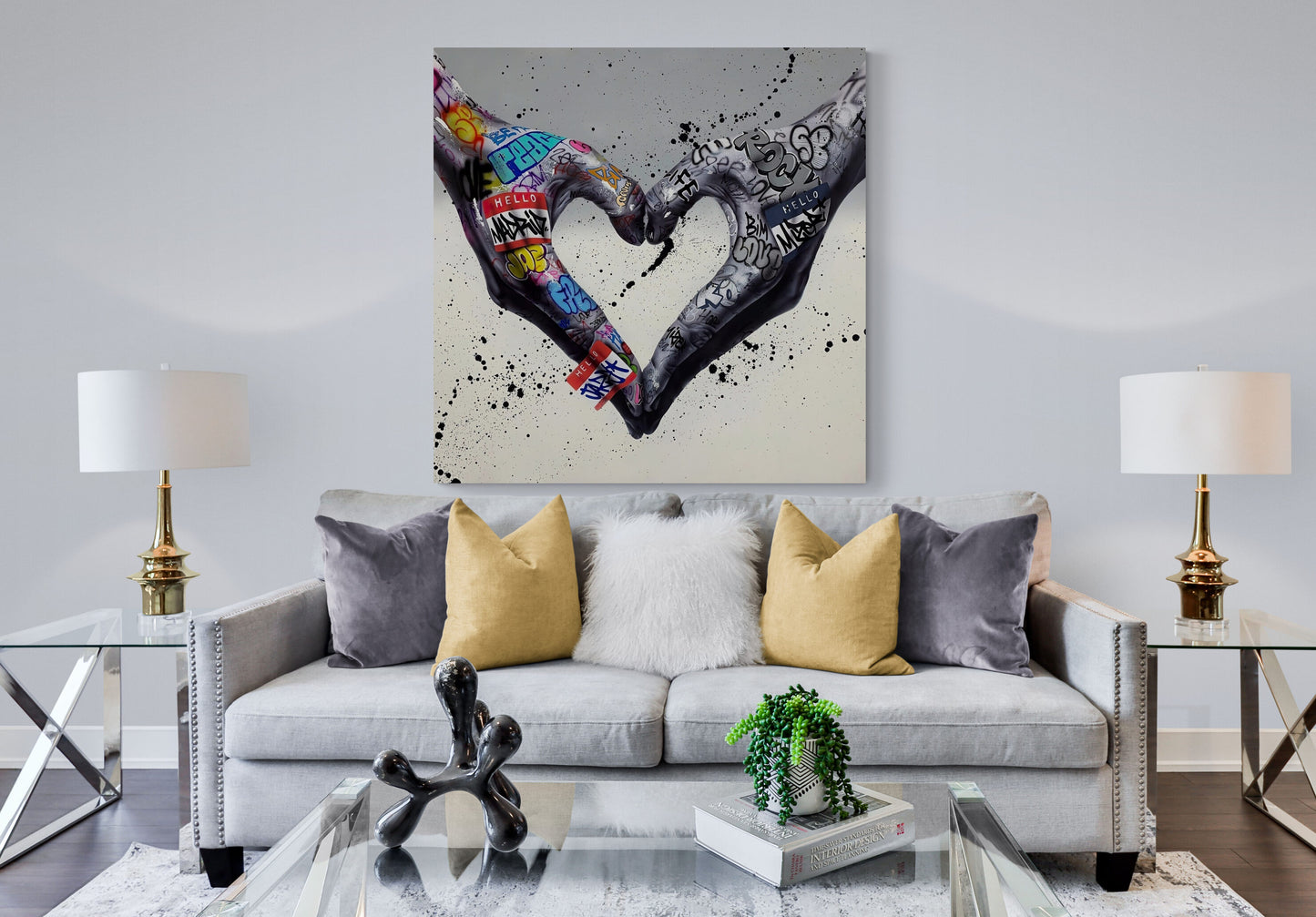 Banksy Heart Hand Street Graffiti Canvas