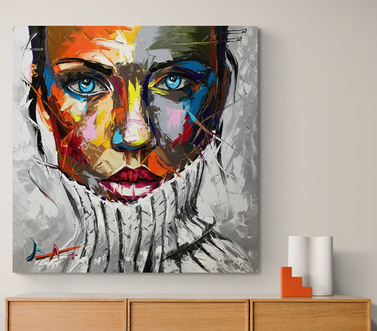 Colorful Girl Abstract Wall Art Canvas