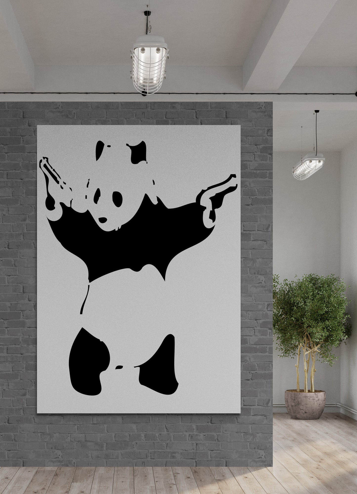 Banksy Panda with Guns Street Art