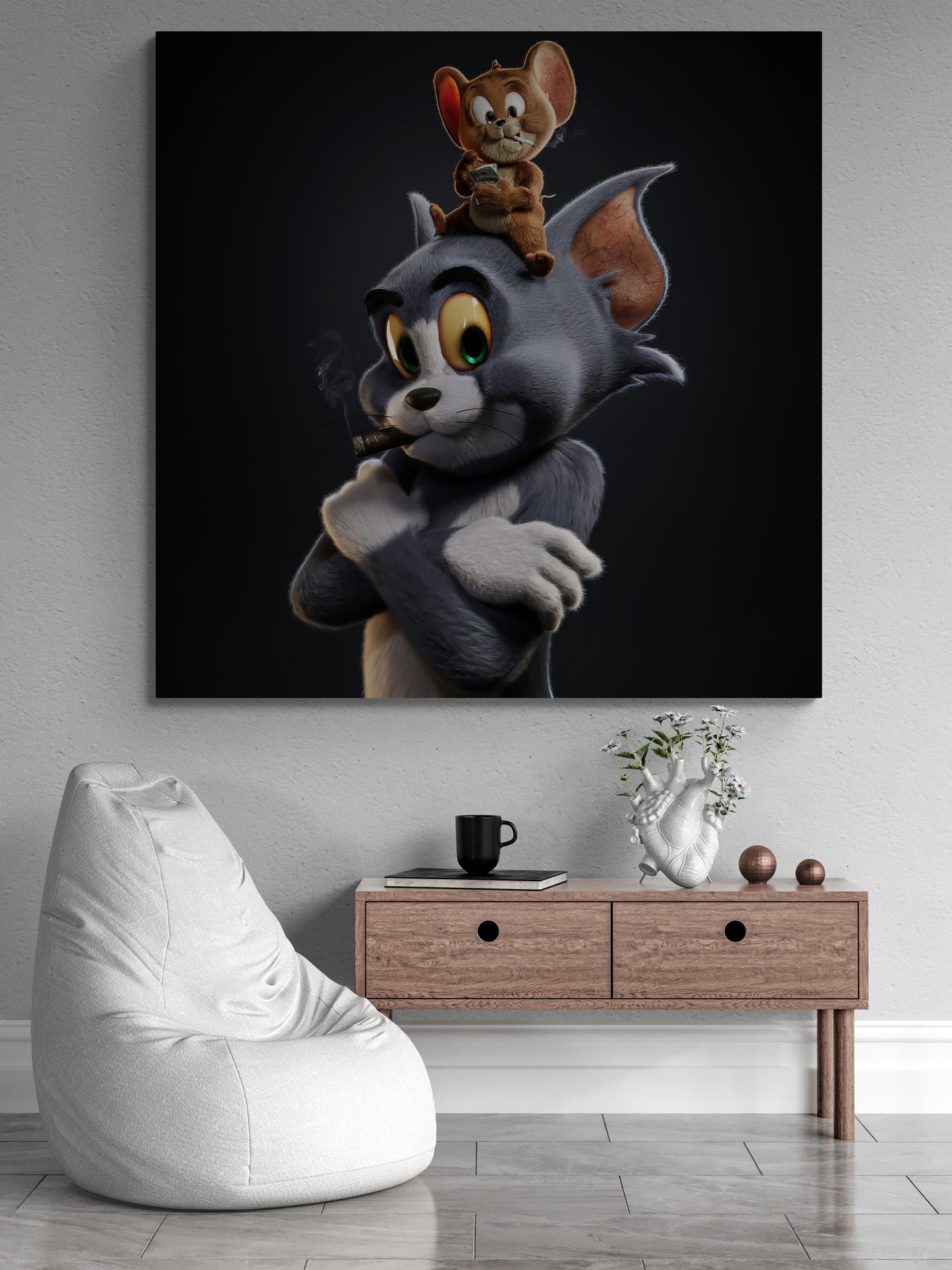 Tom and Jerry Wall Art Canvas