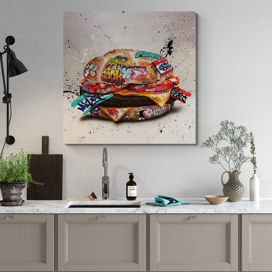 Banksy Hamburger Graffiti Canvas Art