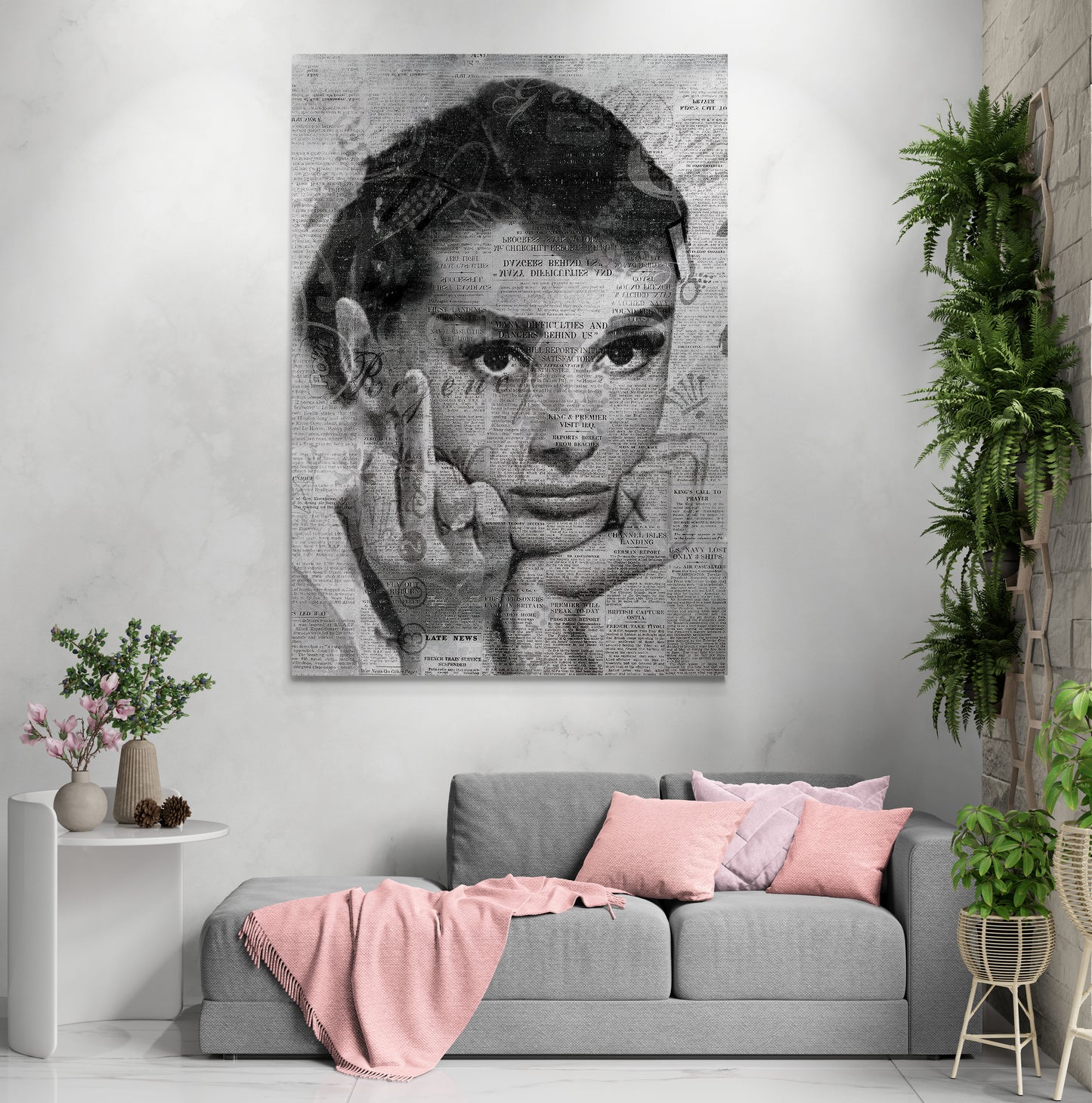 Audrey Hepburn Middle Finger Gesture Canvas Art