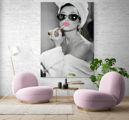 Audrey Hepburn Make Up Canvas Art