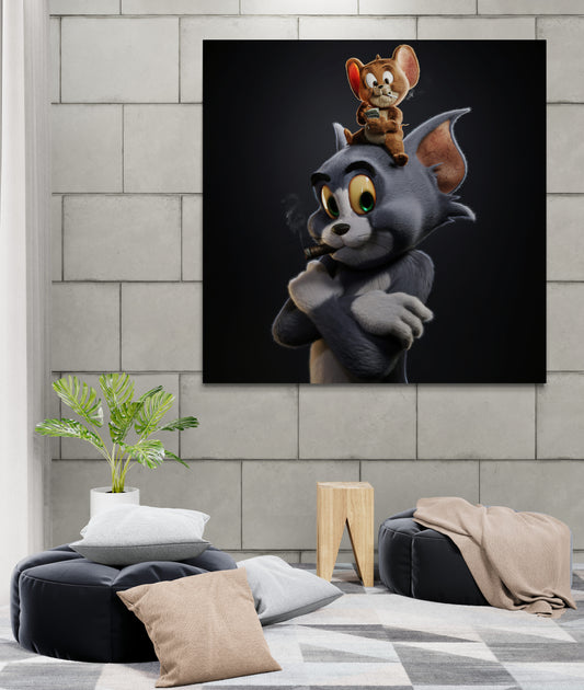 Tom and Jerry Wall Art Canvas