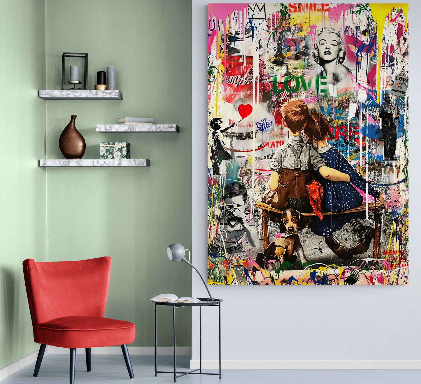 Banksy Two Children Urban Art Canvas