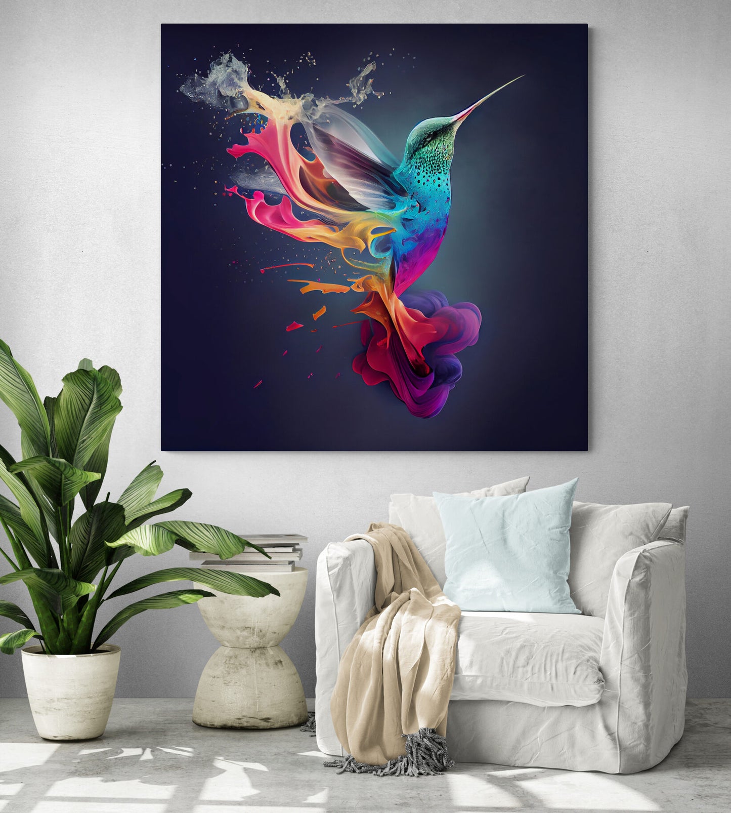 Colorful Hummingbird Canvas Wall Art