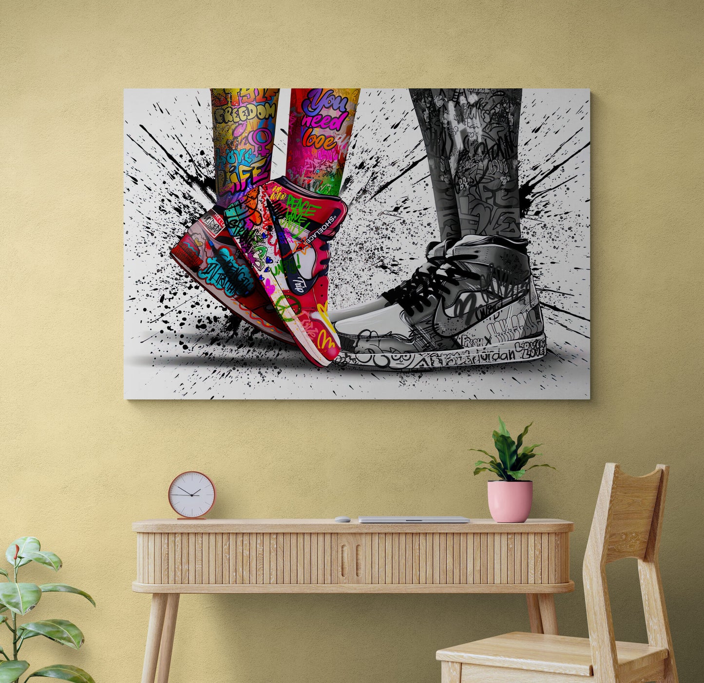 Banksy Couple Sneakers Canvas Art