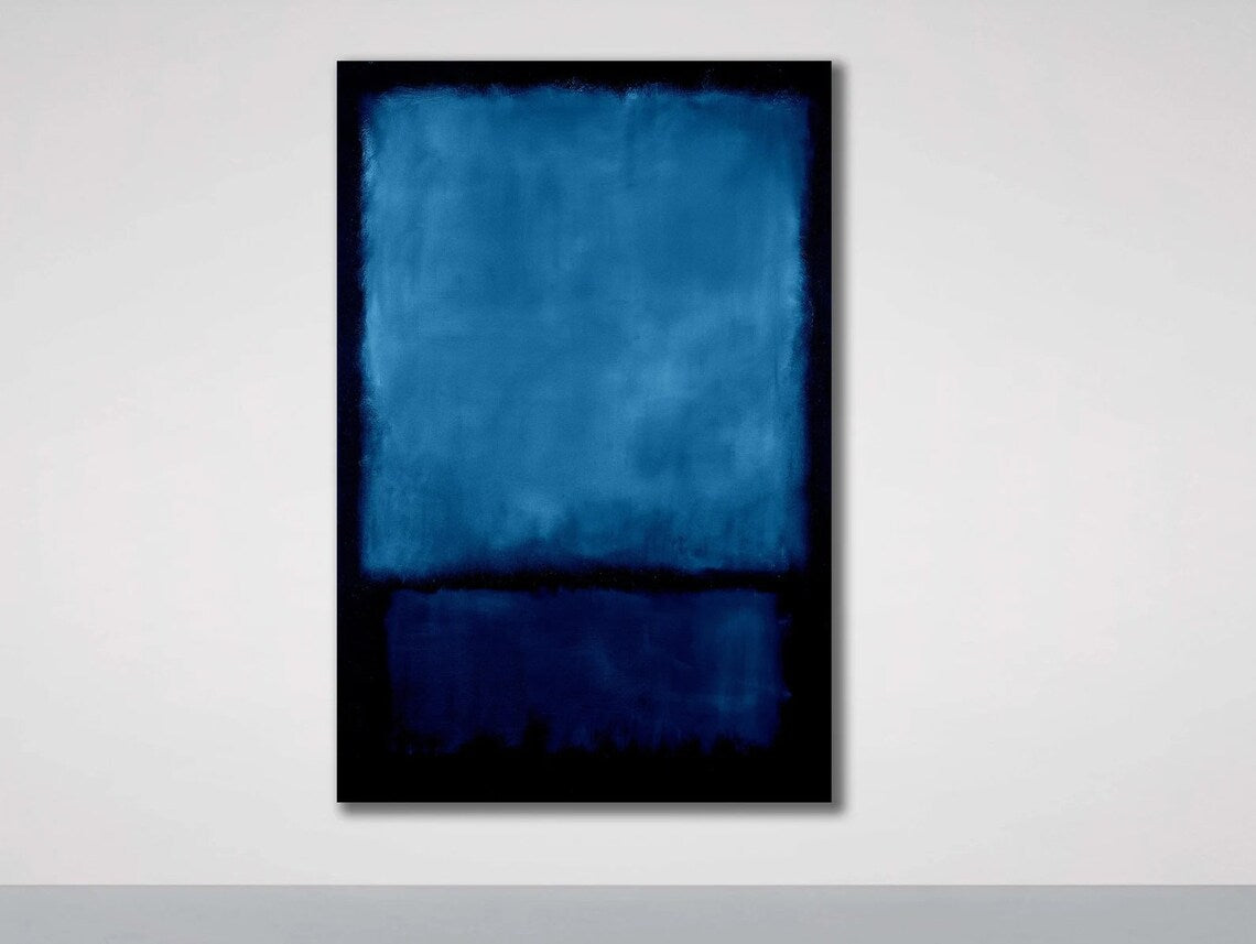 Mark Rothko Blue ,Black Canvas Art