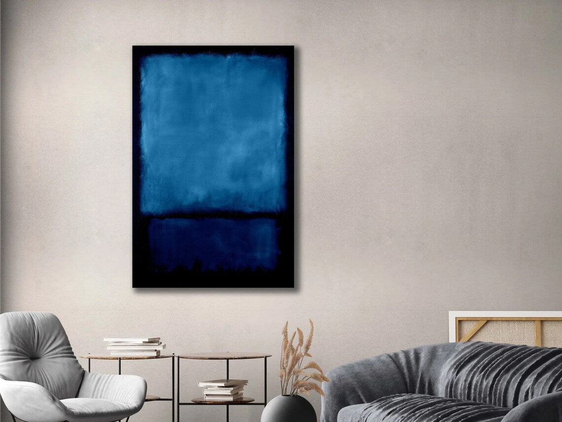 Mark Rothko Blue ,Black Canvas Art