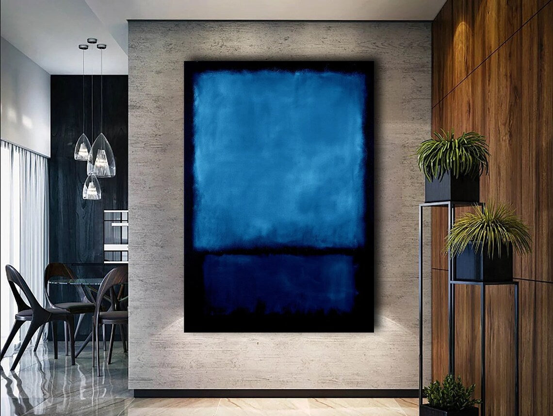 Mark Rothko Blue ,Black Canvas Art