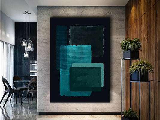Mark Rothko Black Turquoise Canvas Art